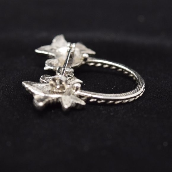 Vintage Love Birds Heart Brooch Doves Pin Silvertone Valentine Wedding - Picture 8 of 11